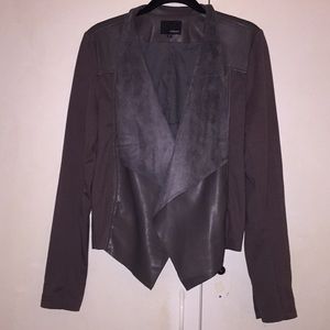 edyson lightweight faux leather and suede jacket